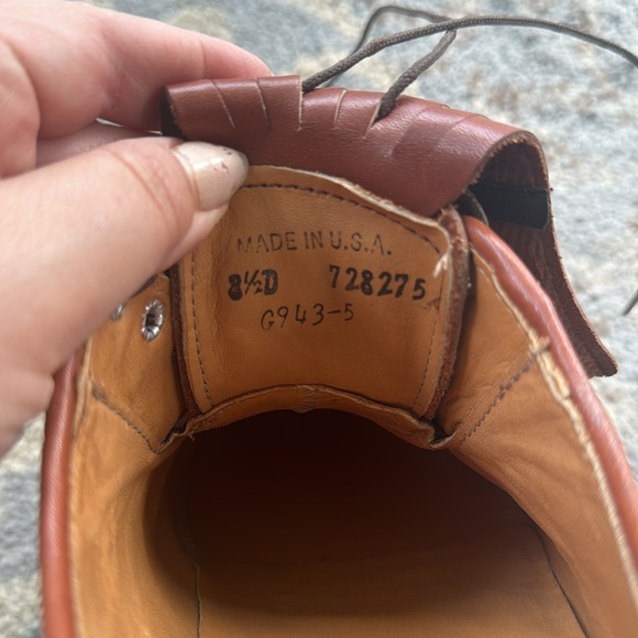 Vintage Dexter Men’s Golf Shoes Spikes Kiltie Leather Brown 8.5 - Picture 10 of 12